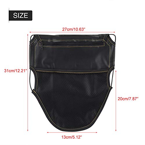 Bolsa para asiento de motocicleta negra en cuero PU con organizador debajo del asiento para motos universales miniatura 2