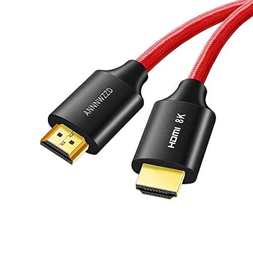 ANNNWZZD 8K Cable HDMI 2.1 Ultra HD Cable HDMI 15M (Rojo), Real 8K Support 48Gbps 8K(7680x4320)@60Hz 4K@120Hz Dolby Vision HDCP2.2 HDR 4:4:4 eARC PC