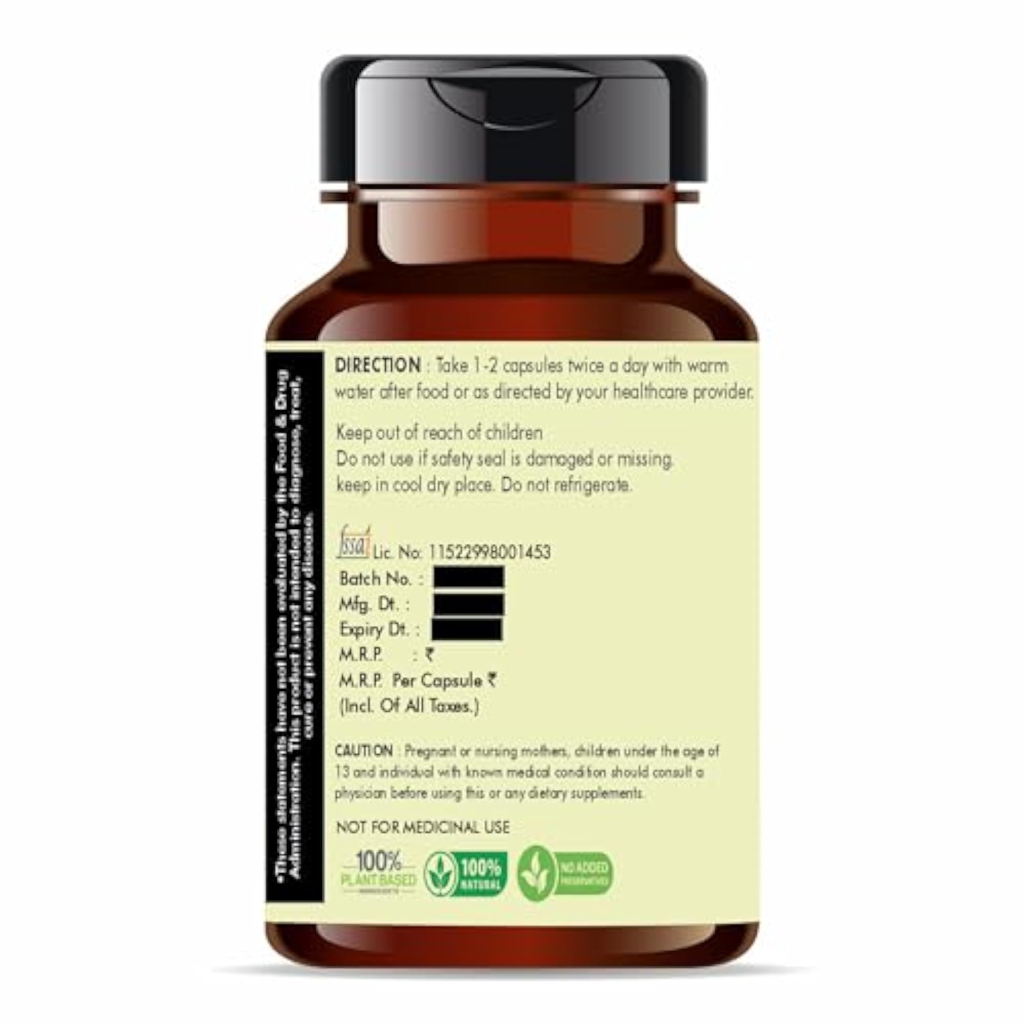 AYURVEDASHREE Ashwagandha Root Extract Capsules, 500mg, 60 Capsules