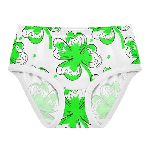 Toddler Girls Underwear 2t Cotton Little Girl Panties Flower Briefs Kids Undies Green Leaf Clovers White