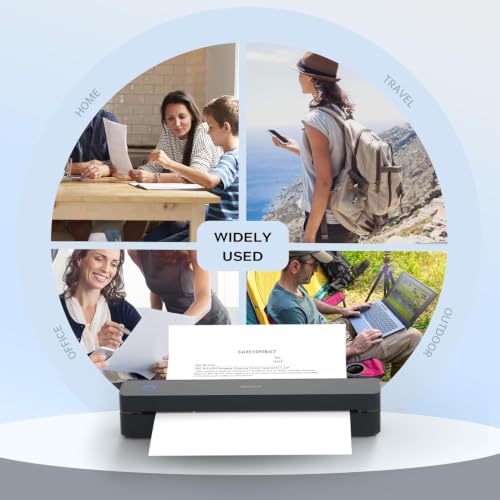 Image of iDPRT Portable-Printer Wireless for Travel,300DPI Inkless Thermal Small Printers for Home Use,Office,Vehicles,Mobile Bluetooth Printer with 200 Sheets 8.5 inch x 11 inch US Letter and Case,for Smartphone & PC