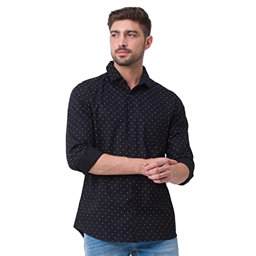 Image of Spykar Men Cotton Regular Slim Fit Full Sleeves Shirt