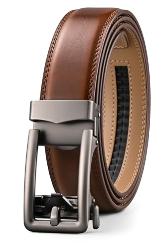 Image of Men's Belt, Ratchet Dress Casual Belt with Adjustable Automatic Buckle Trim to Fit