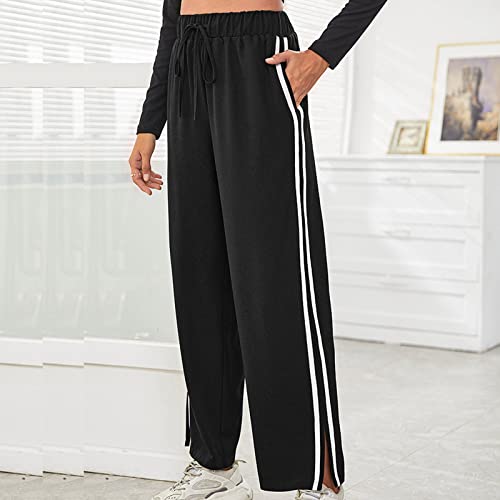 GBSELL Calça de moletom feminina ioga perna larga para relaxar confortável com cordão para treino ca