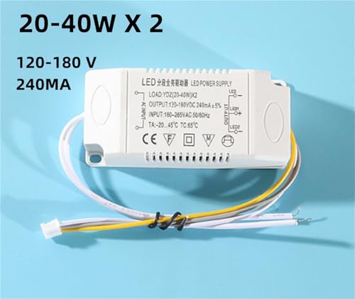 Driver LED 20-40W*2 transformateur alimentation gradation segmentée pour lampe