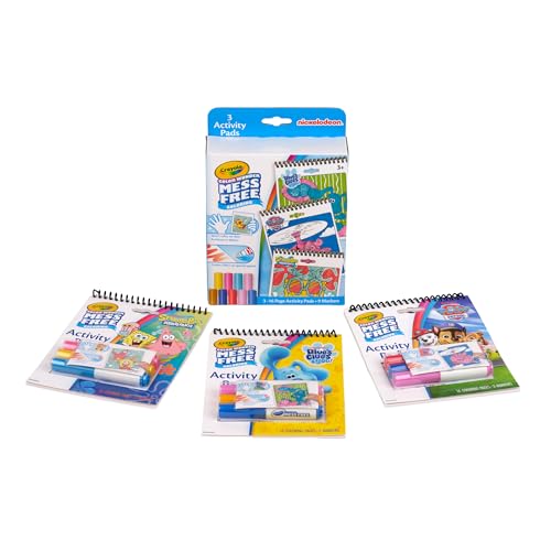 Crayola Color Wonder Nickelodeon - Paquete de blocs de actividades (3 unidades), juego de colorear sin desorden para niños, Paw Patrol, Bob Esponja y pistas azules, actividad de viaje, regalo para