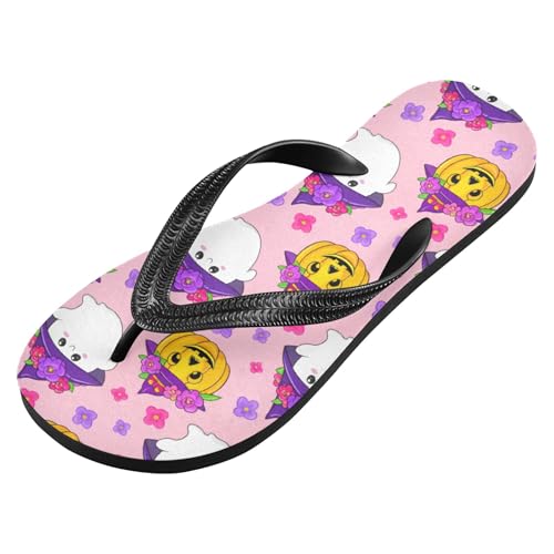 Burbuja Cute Ghosts Pumpkins Flip Flops for Women Men, Soft Thong Sandals Rubber Slippers for Pool Beach Essentials2