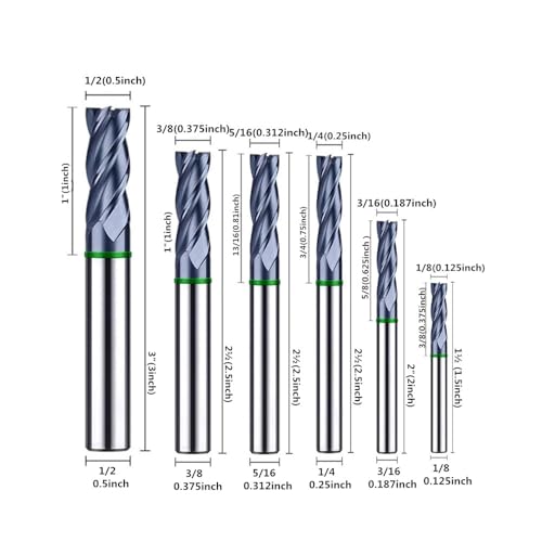 Image of Carbide Square EndMill HRC50 Double Edge 4 Flute AlTiN Coating Tungsten Steel Color-Ring Milling Cutter for Metal Steel