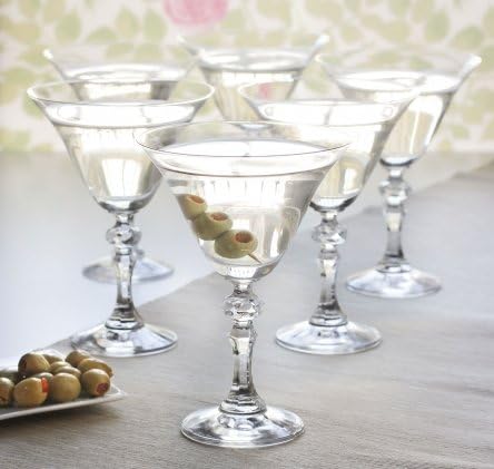 Details about Set of 6 Vintage Martini Cocktail Glasses 170ml