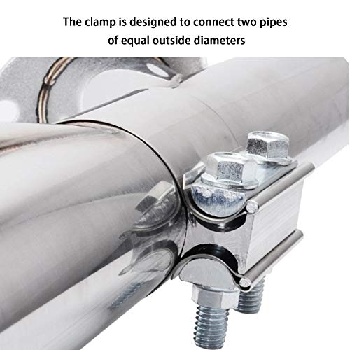 Image of 2PCS Exhaust Clamps 4 Inch Butt Joint Exhaust Pipe Muffler Clamp Band Stainless Steel Exhaust Pipes Connection for Cars