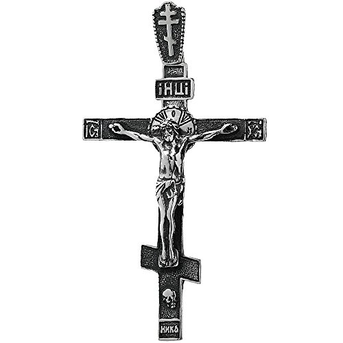 NKlaus 925 plata esterlina cruz ortodoxa colgante símbolo de fe 6239 bautismo