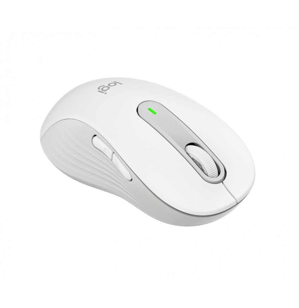 Logitech Signature M650 L Left Mouse wireless - Per mancini con mani grandi, Durata Batteria 2 anni, Clic Silenziosi, Tasti Personalizzabili, Bluetooth, per PC/Mac/Più dispositivi/Chromebook - Bianco