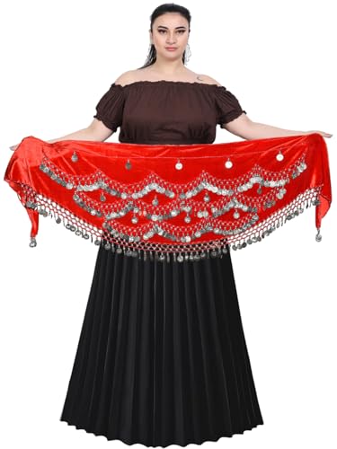 Wevez Classic Egyptian Belly Dance Hip Scarves for Professional Dancers