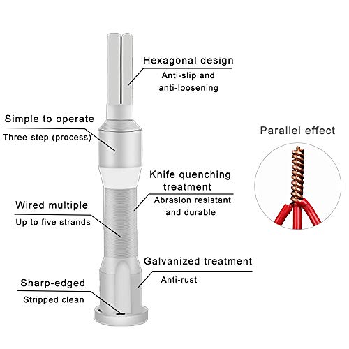 Neepanda Wire Twisting Tool, Wire Stripper and Twister, Wire Terminals Power Tools, Auto Manual Twist Wire Tool Quick Connector Twist Wire Tool for Stripping and Twist Wire Cable