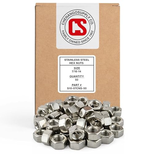 Image of Stainless 7 /16-14 Hex Nuts, 304 Stainless Steel, 50 Pieces (7 /16-14 Hex Nuts)