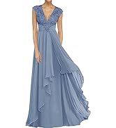 Women's Cap Sleeve Mother of The Bride Dresses for Wedding Guets Dresses Formal Dresses Long Even...