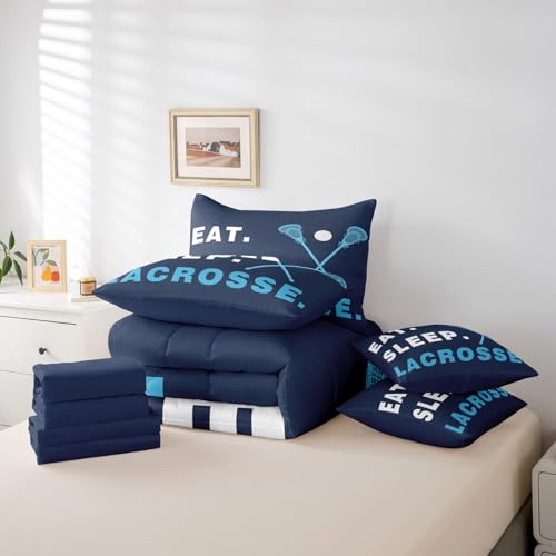 Image of Feelyou Lacrosse Comforter Set Queen Size 7 Piece for Kids Adults
