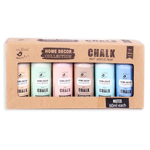 Little Birdie Chalk Paint Set - Matte Acrylic Painting Supplies for DIY Crafts, Furniture, Indoor Outdoor - Multisurface, Non Toxic, 60mL Bottles, Muted