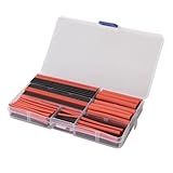 Vktech 150Pcs 2:1 Polyolefin Halogen-Free Heat Shrink Tubing Tube 2-13mm 8 Sizes