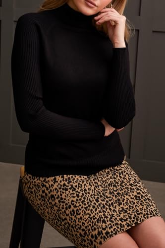 Tribal Women's Long Raglan Sleeve Turtleneck Pop Over Design Sweater3