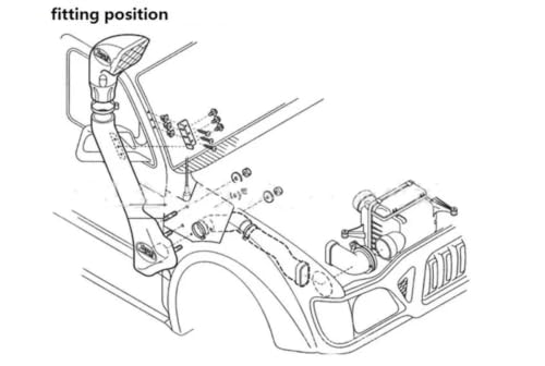 Tuyau d'admission d'air Suzuki Samurai anti-aspiration d'eau - 3