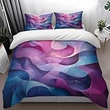 Bettwäsche Set Blaues Muster Mit 2 Kissenbezüge 50X91Cm, Weich & Waschbar Breathable Sommerbettwäsche Mit Reißverschluss （220X240Cm