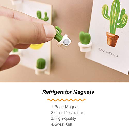 Cucudy 6 Pcs Ímãs de Geladeira Em Forma de Cacto Bonito Imãs de Geladeira Adesivos para Armários de