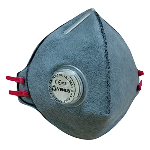 Image of VENUS V-425 SLOV-V FFP2 Welding Respirator Mask | CE Approved | Flame Retardant Dust Mask with Exhalation Valve | Chemical Odor Relief | Adjustable Nose Clip for Welding & Grinding