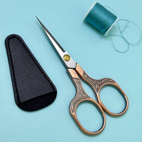 Small Sharp Scissors for Hair Cutting, Beard, Eyebrow, Nose, Facial Hair, Beauty | Sewing Trimming Scissors for Embroidery, Yarn Fabric, Thread, Craft & Crochet