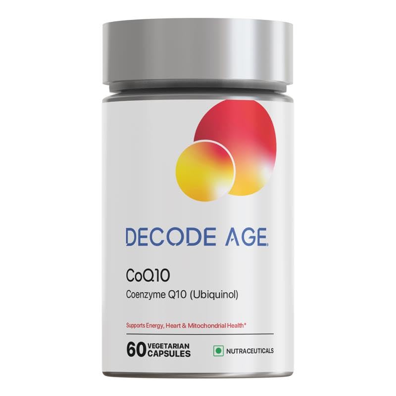 Decode Age CoQ10 100mg, Coenzyme Q10 with Piperine, 99% Pure, Higher Energy Levels, Antioxidant, Healthy Heart, 60 Veg Capsules-image-49