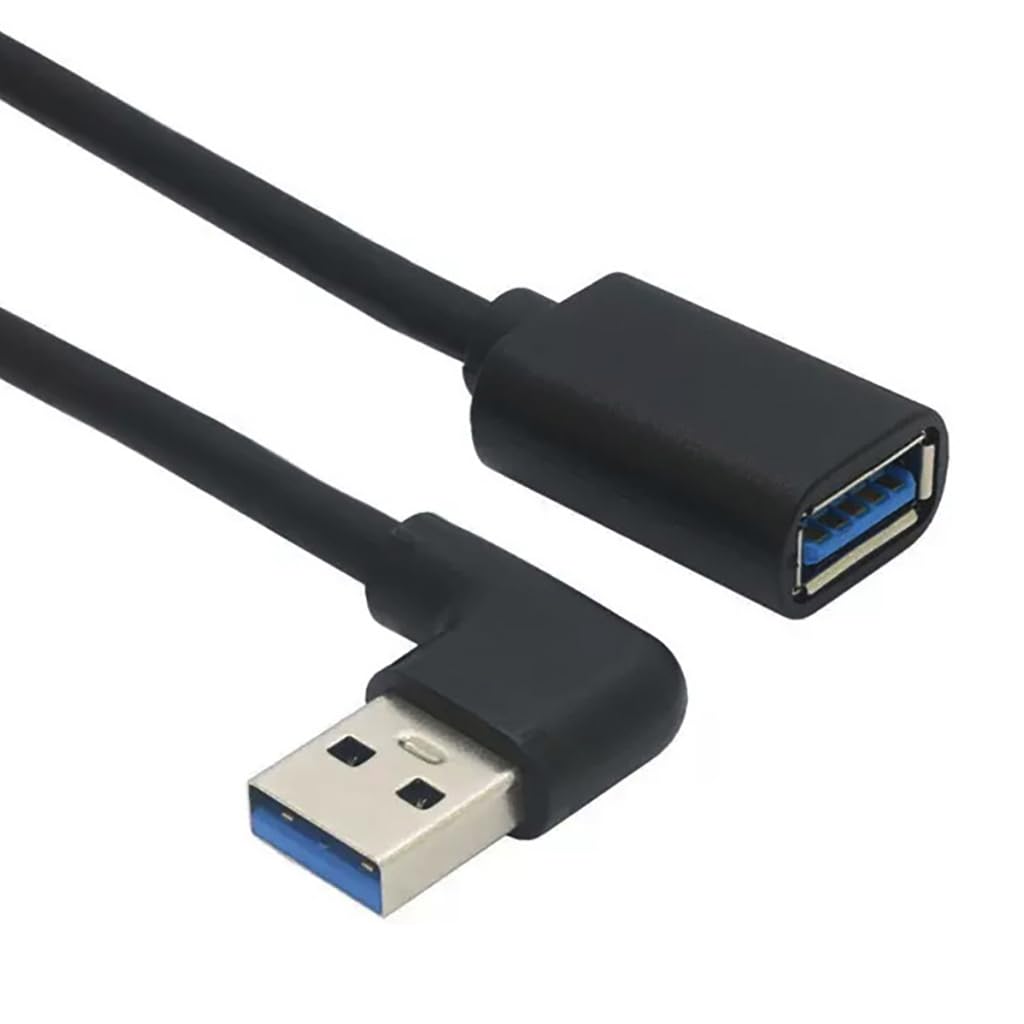 Tsophreniq 5Gbps USB3.0 Extension Cable Right/Left Angled Male to Female 90 Degree Adapter Cord for Desktop Laptop