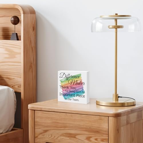 for Difference Maker Gifts Thank You Gifts for Boss Leader Manager Mentor Coach Appreciation Gifts for Coworkers Employee Staff Difference Maker Home Office Decor Wooden Box Sign