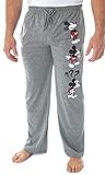 Disney Men's Mickey Mouse Expressions Character Loungewear Adult Sleep Pajama Pants (Large) Grey