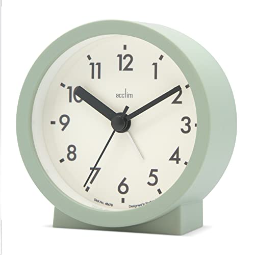 Acctim Gaby Small Analogue Contemporary Bedside Alarm Clock (Cool Mint)