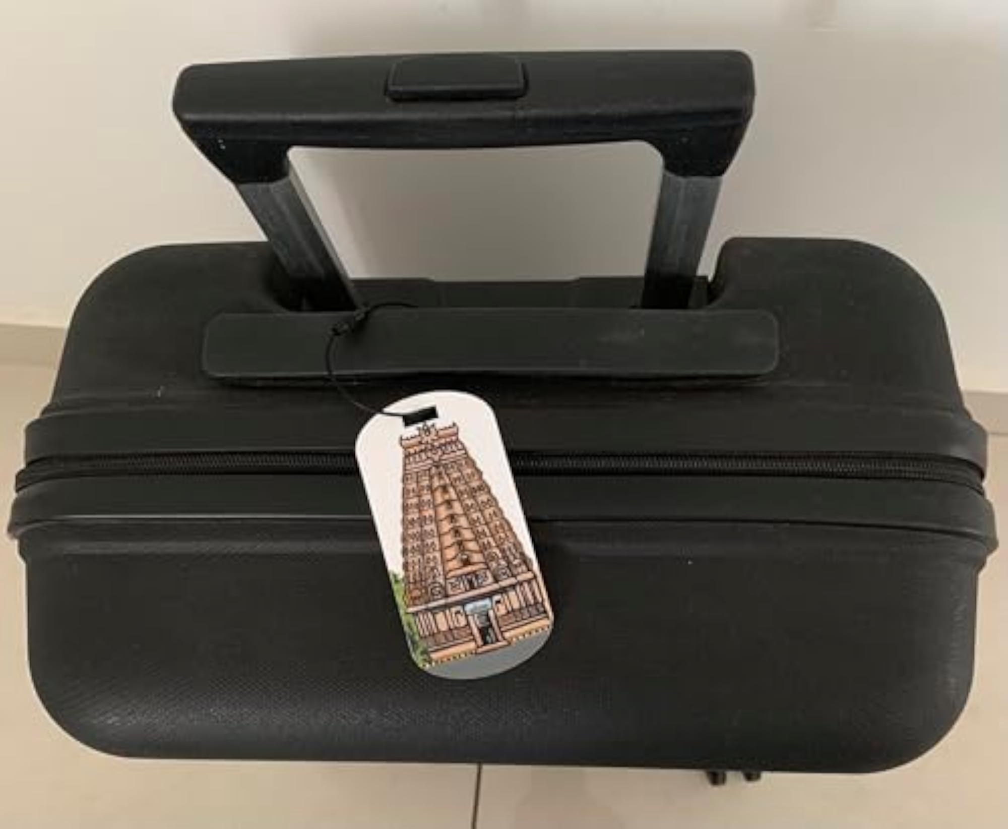 Kalaabharana Hand-Painted Temple Luggage Tag, Oval