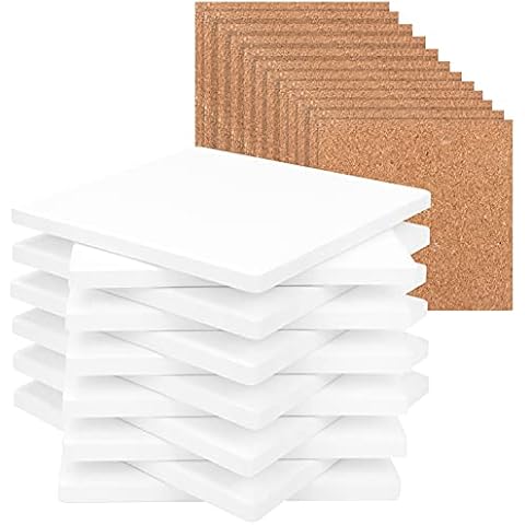 Belle Vous 12 Pack White Ceramic Coasters Cover