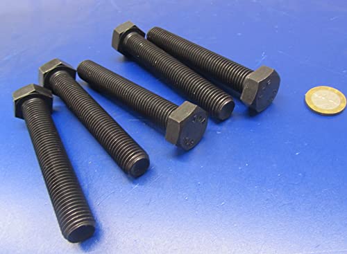 Class 10.9 Steel Hex Head Bolts FT M16 x 2 mm x 100 mm Long 5 pcs.