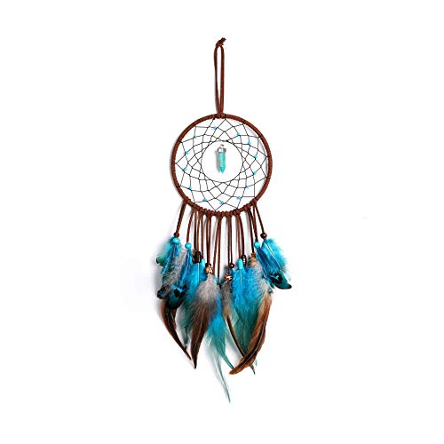 Generic Brands Dreamcatcher Handmade Circular Net Feather Dreamcatcher Turquoise Dream catchers for Girls Kids Bedroom Wall Hanging Decoration Blessing Gift
