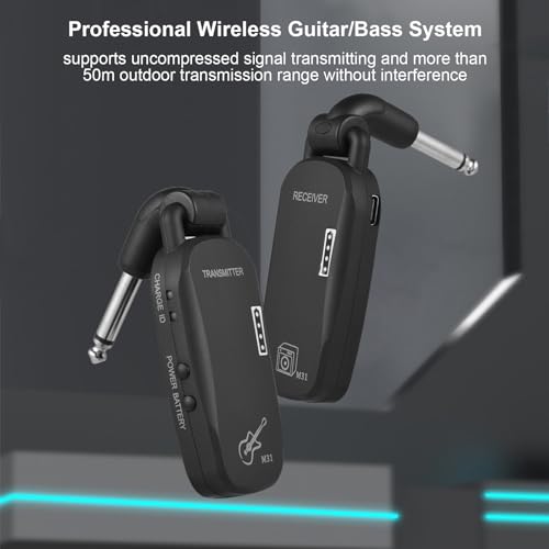 Irfora 2.4G Wireless System Professional Wireless Guitar Bass Transmitter Receiver System Reable Portable Audio TX & RX for Electric Guitar Bass miniatura 2