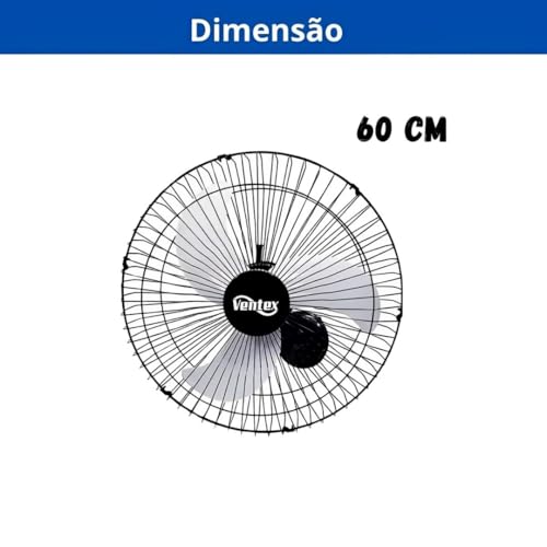 VENTILADOR DE PAREDE TEX6 MAX TURBO 60CM BIVOLT 210W VENTEX
