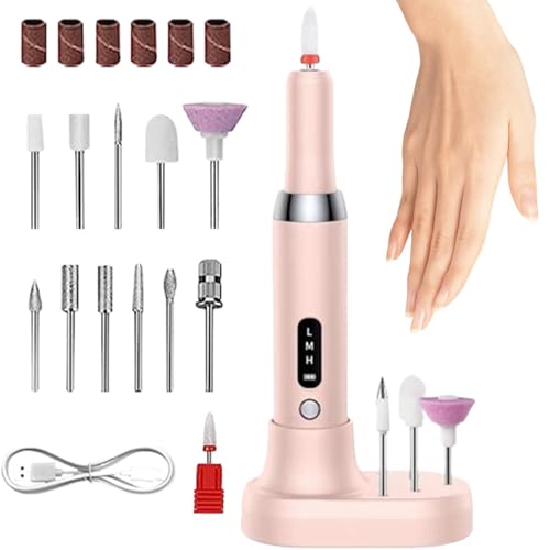 Electric Nail File, Cordless Nail Drill, Rechargeable Nail Drill, Nails Drill Kit, Cordless Rechargeable Nails Drills Machine With 12 Drills Bits, Perfect For Professional Nails Care At Home
