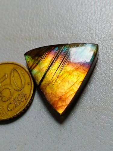Labradorite jaune cabochon pour bague et pendentif faits maison