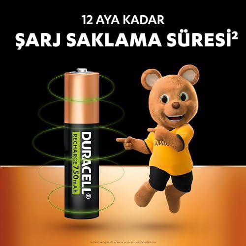 Duracell Şarj Edilebilir AAA İnce Kalem Pil (2'li paket) 750 mAh NiMH, 1000 Sarj Döngüsü, Önceden Sarj Edilmiştir - Görsel 5
