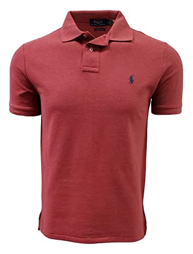 Image of POLO RALPH LAUREN Mens Custom Slim Fit Mesh Polo Shirt (XX-Large, Venetian Red Heather)