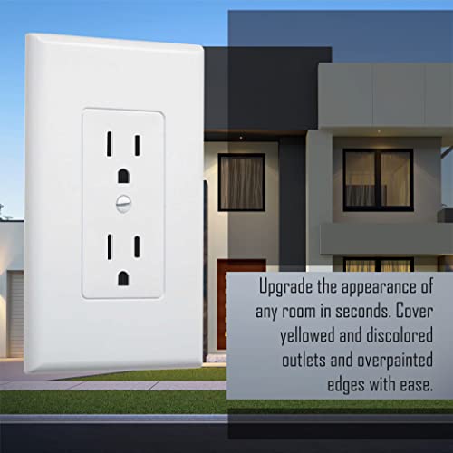 Taymac Mw2500W Single-Gang Wallplate Non-Metallic Decorator Cover One Grounded Duplex, White Smooth(Pack Of 5) #TOP5