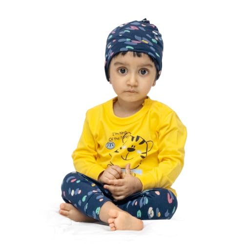 Image of Real Basics Cotton Clothing Sets for Boys & girls - Unisex Clothing sets Full Sleeve T-shirt Pant & Cap