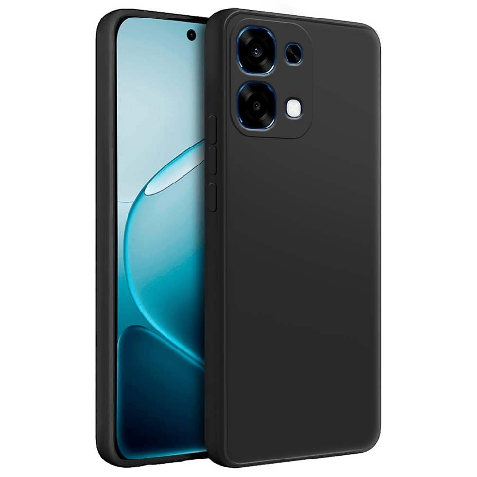 Image of FIRST MART Matte Silicone Back Cover for Oppo F33 - Black