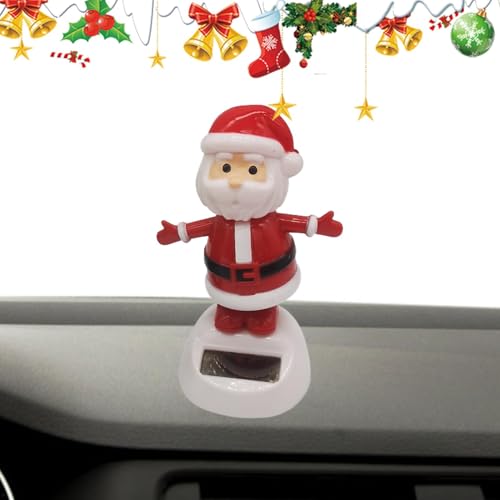 Figurines de Noël dansantes solaires - Pots dansants à énergie solaire pour voiture - Bobblehead oscillant | Arbre de Noël/cerf/Père Noël/bonhomme de neige, ornement de voiture, décoration de bureau