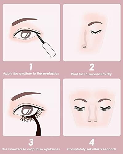 Rantizon Magnetic Eyelashes with Eyeliner, 10 Pairs Reusable Eye Lashes and 2 Tubes of Magnetic Eyeliner, Reusable Magnetic Fake Eyelashes with Tweezers,No Glue Need,Natural Eyelashes Easy to Wear