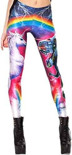 Tamskyt Women's New Unicorn Digital Printed Tight Leggings Stretchy Trousers Skinny Pants Workout